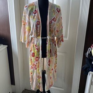 Lauren Conrad Women’s Long Tie Front Kimono Cardigan One Size NWT